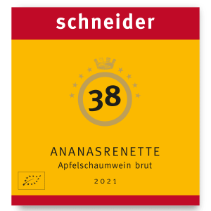 2021 Ananasrenette Schaumwein brut - Etikett vorne